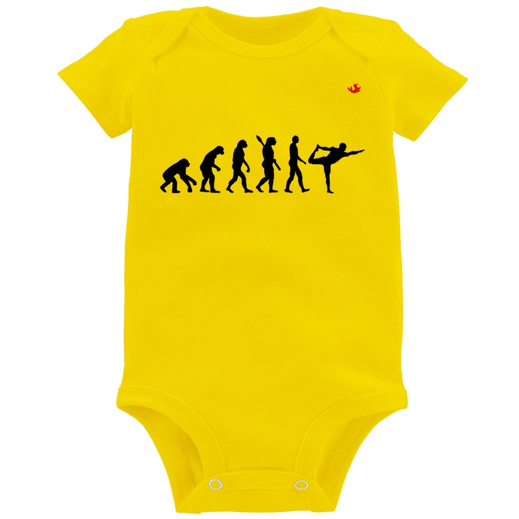 Body Bebê Yoga Evolução do Yogi - Amarelo