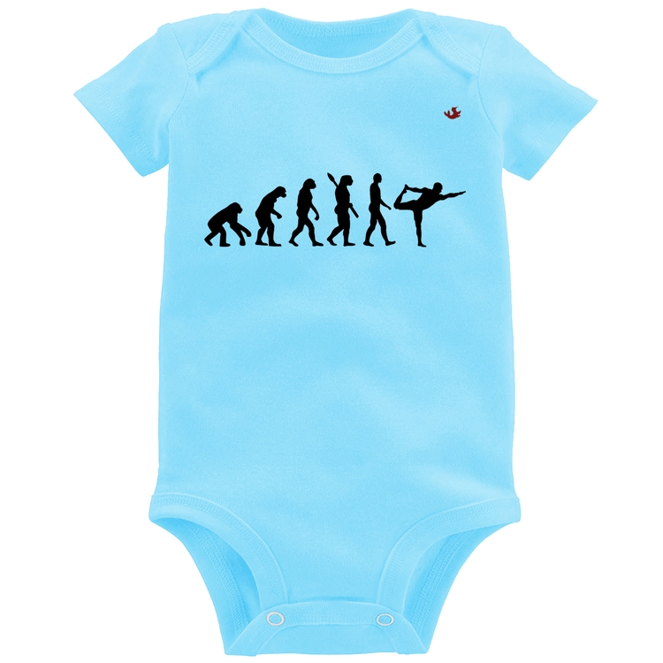 Body Bebê Yoga Evolução do Yogi - Azul Bebê