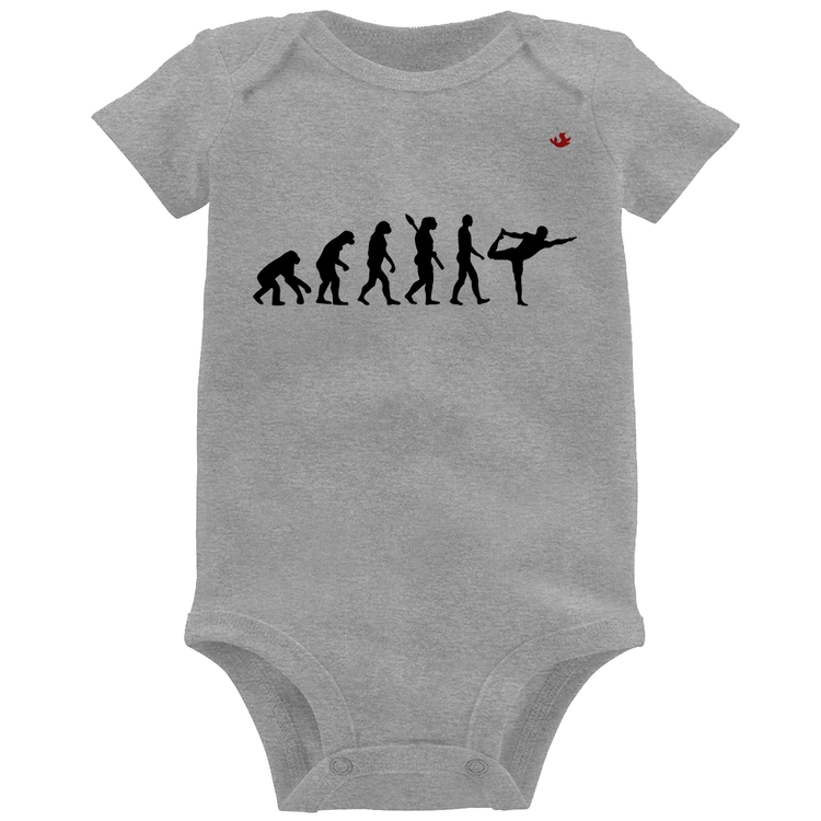 Body Bebê Yoga Evolução do Yogi - Cinza