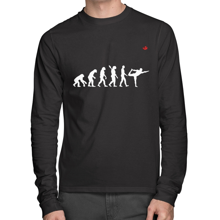 Camiseta Algodão Yoga Evolução do Yogi Manga Longa