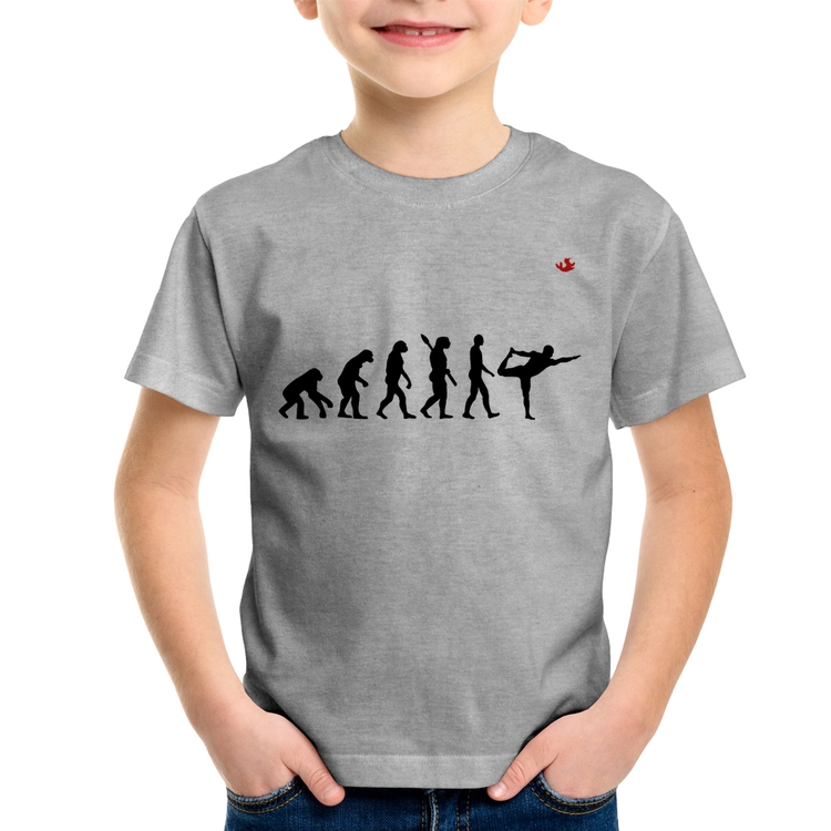 Camiseta Infantil Yoga Evolução do Yogi - Cinza