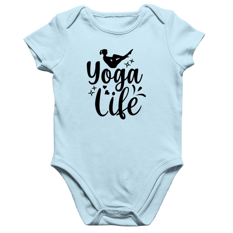 Body Bebê Algodão Yoga Life - Azul Bebê