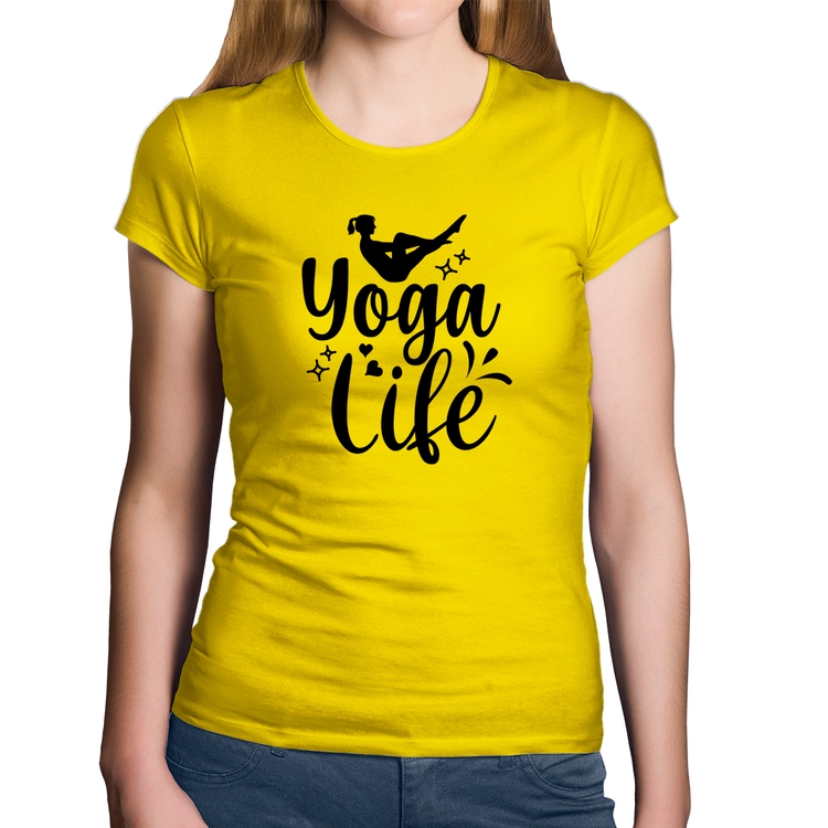 Baby Look Algodão Yoga Life - Amarela