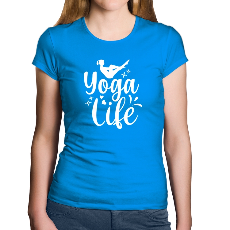 Baby Look Algodão Yoga Life - Azul