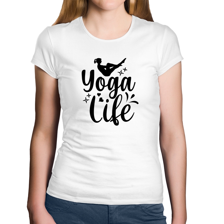 Baby Look Algodão Yoga Life - Branca