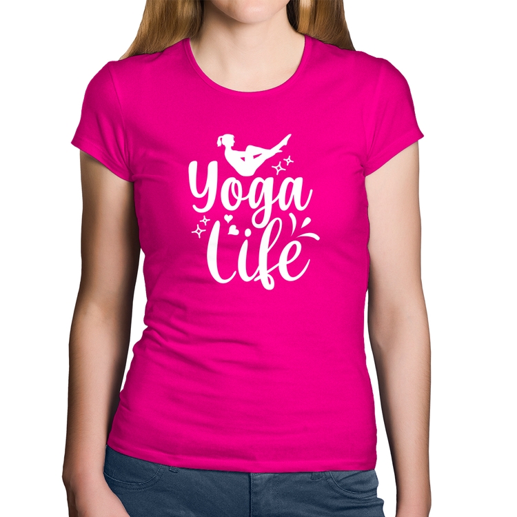 Baby Look Algodão Yoga Life - Rosa