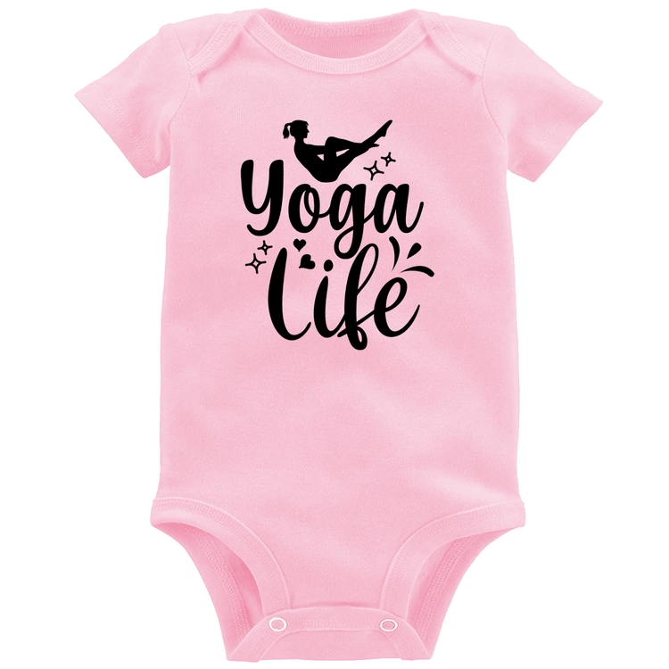 Body Bebê Yoga Life - Rosa Bebê
