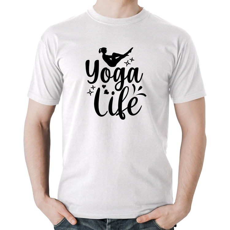 Camiseta Algodão Yoga Life - Branca