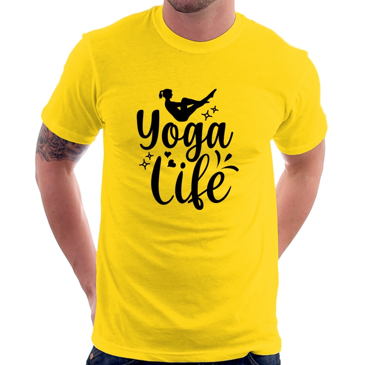 Camiseta Yoga Life - Amarela