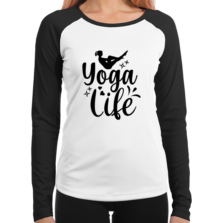 Baby Look Raglan Yoga Life Manga Longa