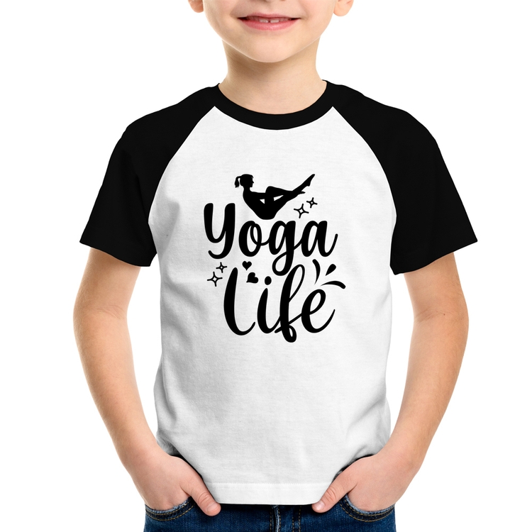 Camiseta Raglan Infantil Yoga Life