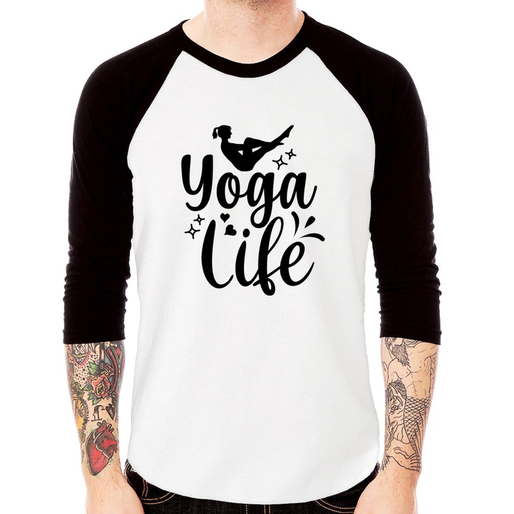 Camiseta Raglan Yoga Life Manga 3/4