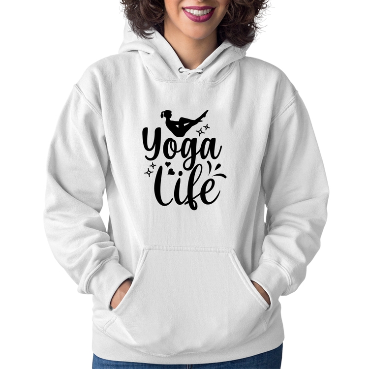 Moletom Feminino Yoga Life - Branco