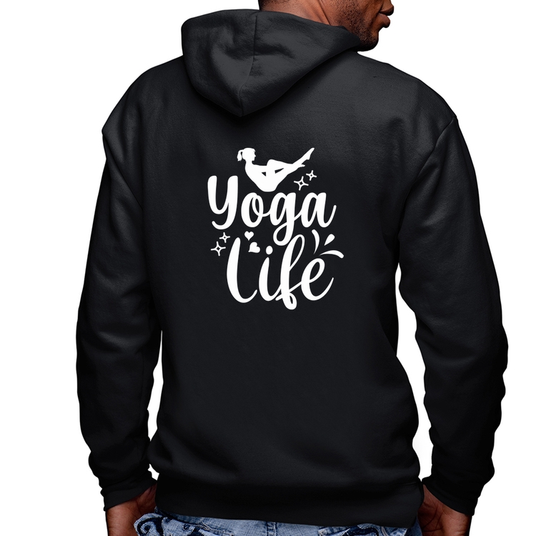 Blusa Moletom Yoga Life Masculina com Capuz e Zíper