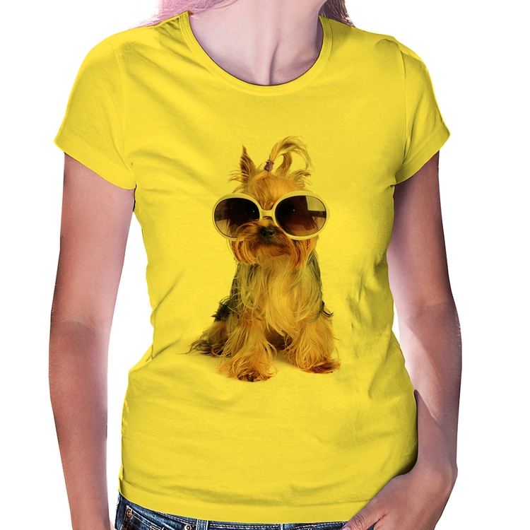 Baby Look Yorkshire de Óculos - Amarela