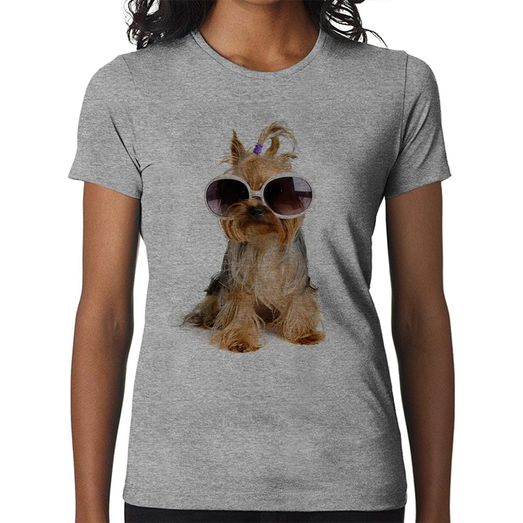 Baby Look Yorkshire de Óculos - Cinza