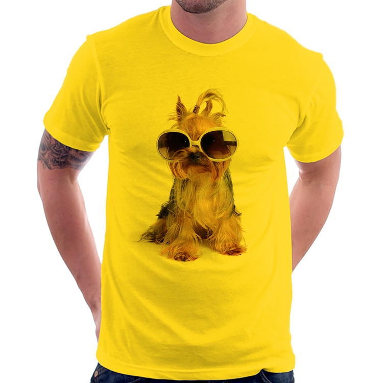 Camiseta Yorkshire de Óculos - Amarela