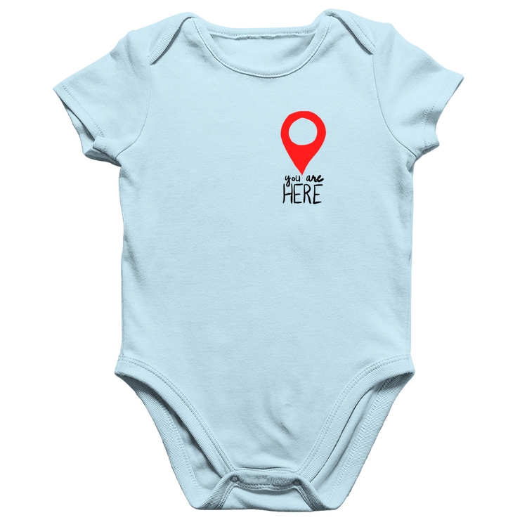 Body Bebê Algodão You Are Here - Azul Bebê