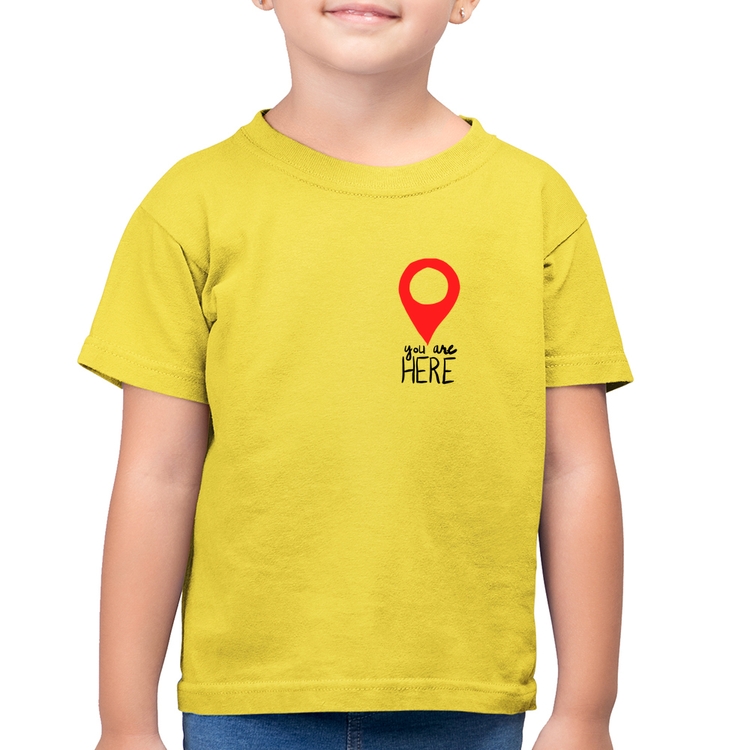 Camiseta Algodão Infantil You Are Here - Amarelo Canário