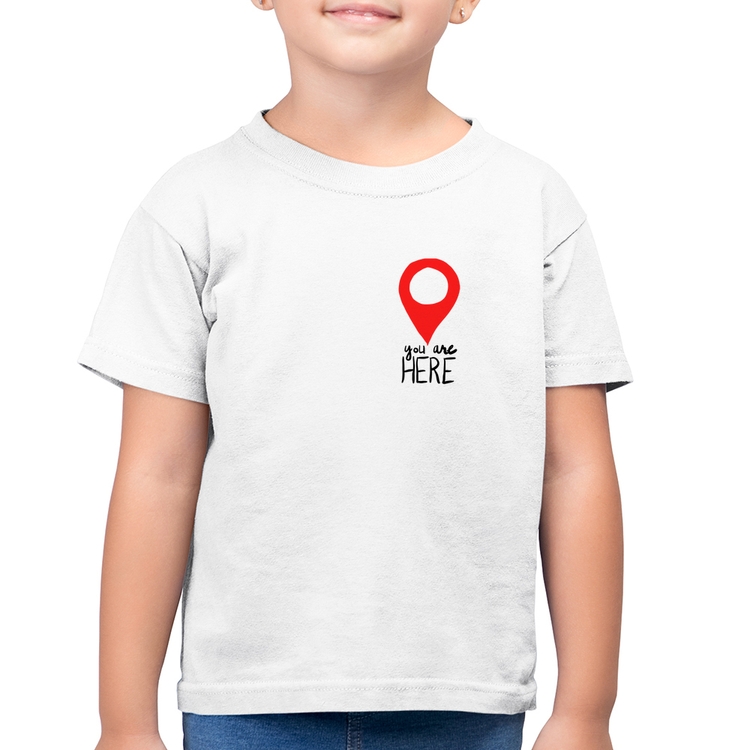 Camiseta Algodão Infantil You Are Here - Branca