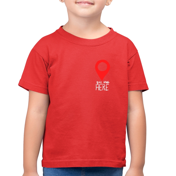 Camiseta Algodão Infantil You Are Here - Vermelha