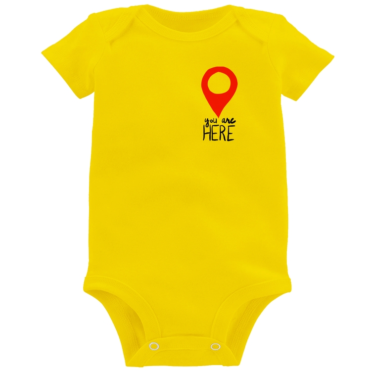 Body Bebê You Are Here - Amarelo