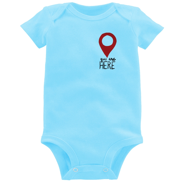 Body Bebê You Are Here - Azul Bebê