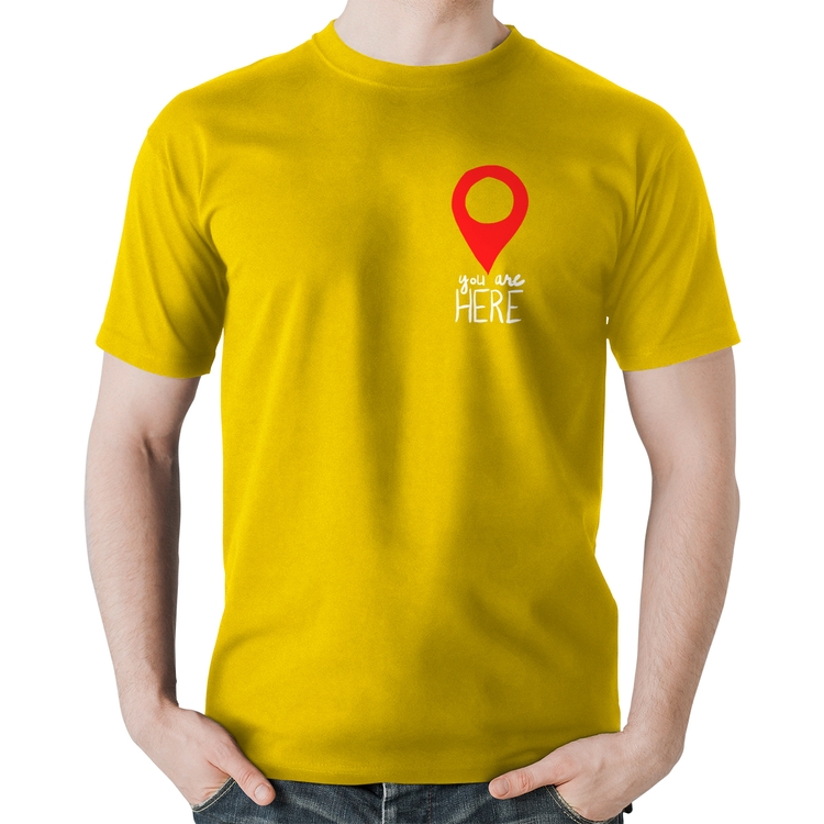 Camiseta Algodão You Are Here - Amarela