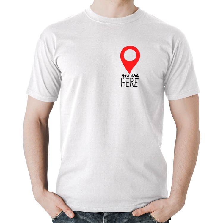 Camiseta Algodão You Are Here - Branca