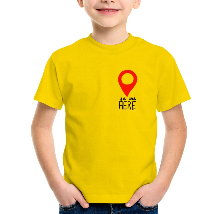 Camiseta Infantil You Are Here - Amarela