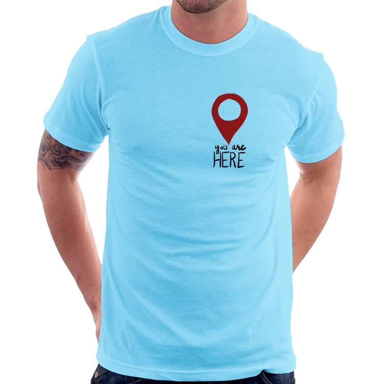 Camiseta You Are Here - Azul Bebê