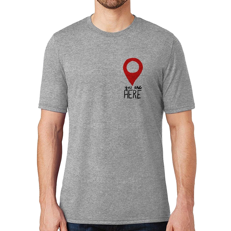 Camiseta You Are Here - Cinza
