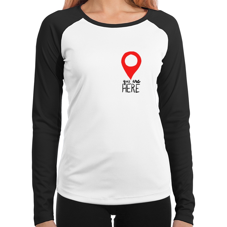 Baby Look Raglan You Are Here Manga Longa