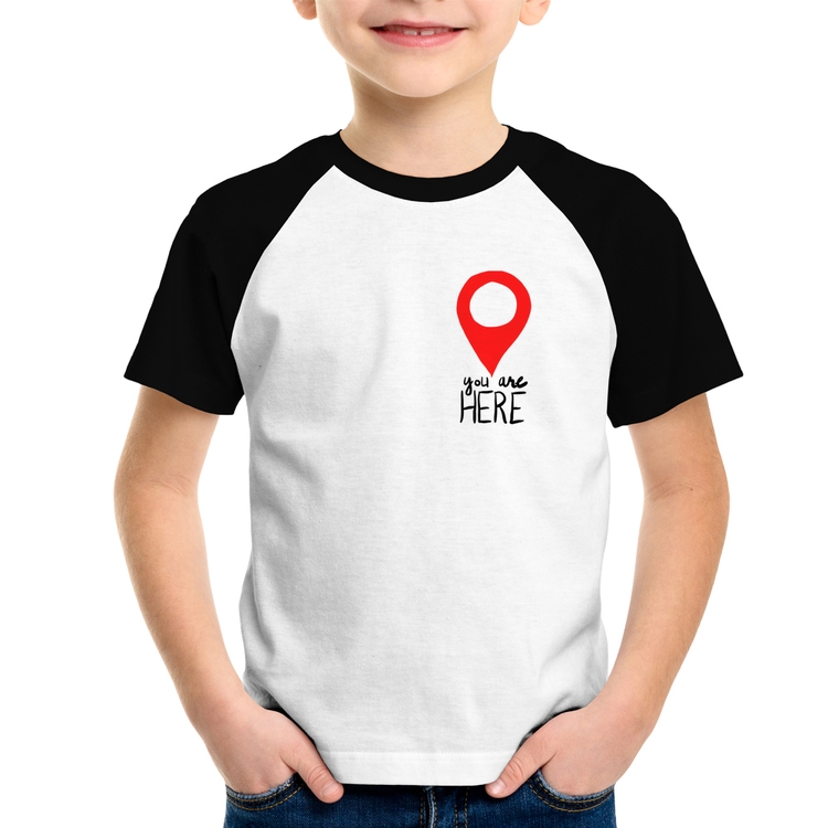 Camiseta Raglan Infantil You Are Here