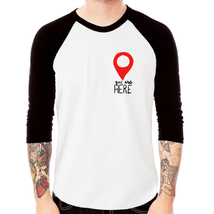 Camiseta Raglan You Are Here Manga 3/4