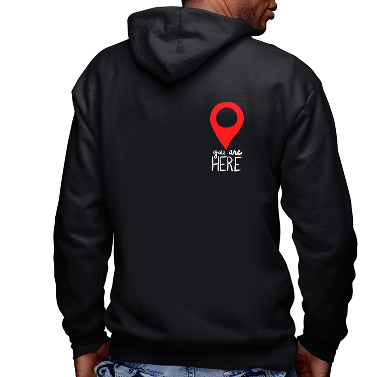 Blusa Moletom You Are Here Masculina com Capuz e Zíper