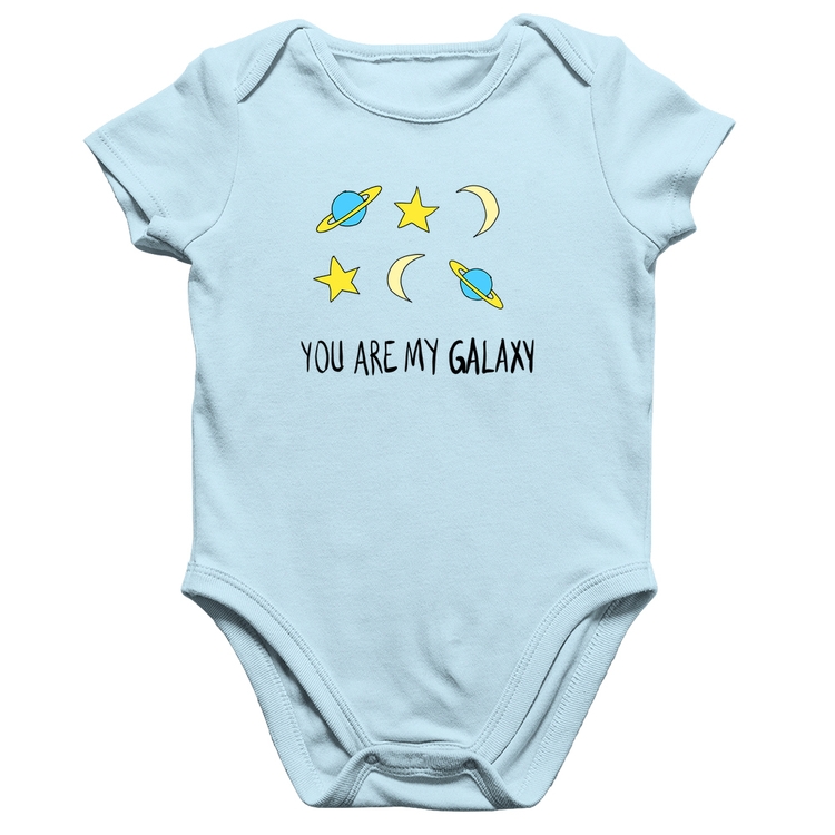 Body Bebê Algodão You Are My Galaxy - Azul Bebê