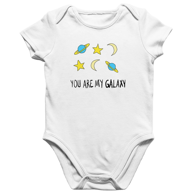 Body Bebê Algodão You Are My Galaxy - Branco