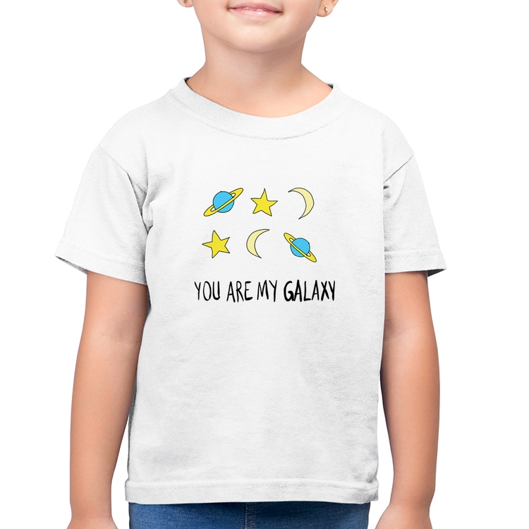 Camiseta Algodão Infantil You Are My Galaxy - Branca