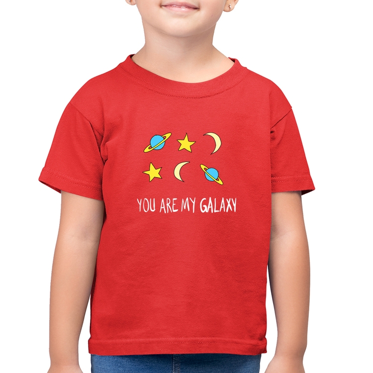 Camiseta Algodão Infantil You Are My Galaxy - Vermelha