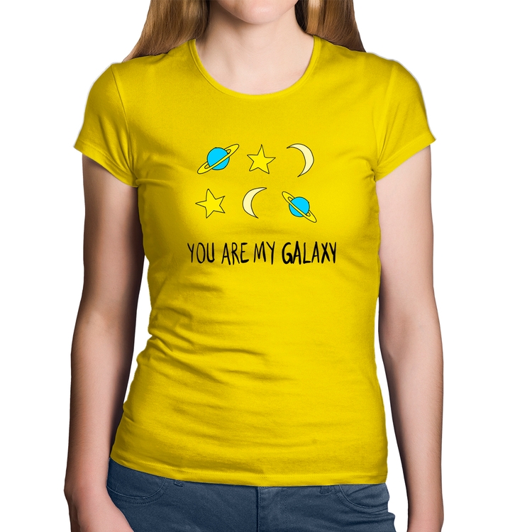 Baby Look Algodão You Are My Galaxy - Amarela
