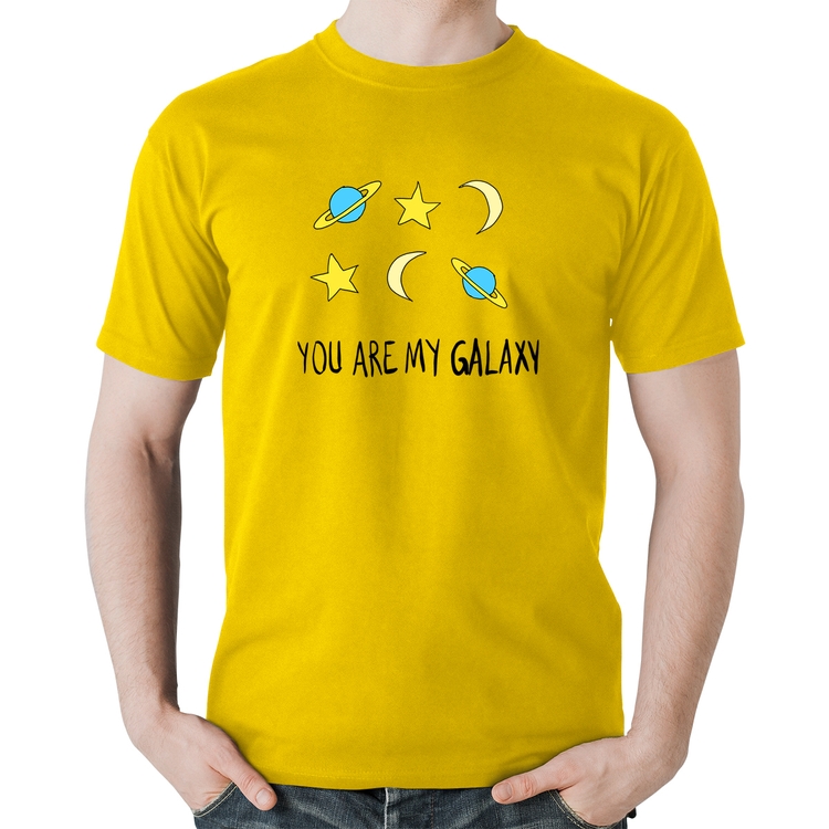 Camiseta Algodão You Are My Galaxy - Amarela