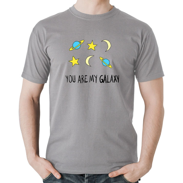 Camiseta Algodão You Are My Galaxy - Cinza