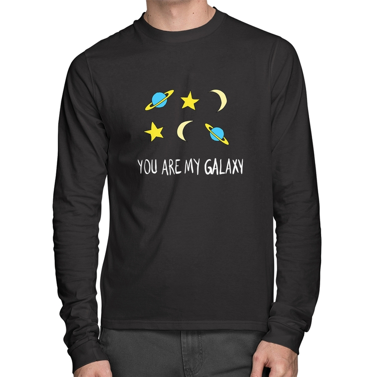 Camiseta Algodão You Are My Galaxy Manga Longa