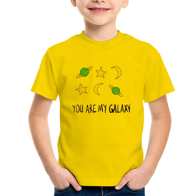 Camiseta Infantil You Are My Galaxy - Amarela