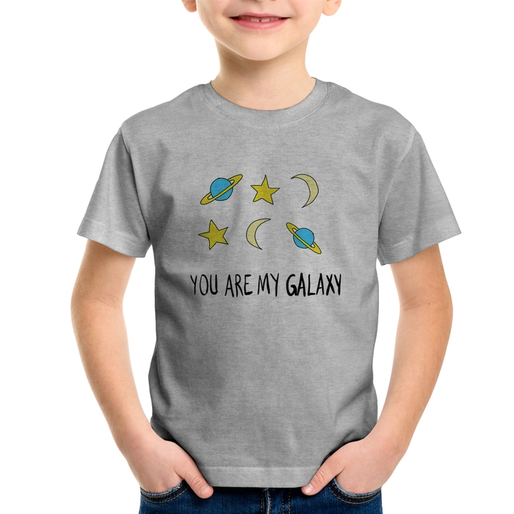 Camiseta Infantil You Are My Galaxy - Cinza