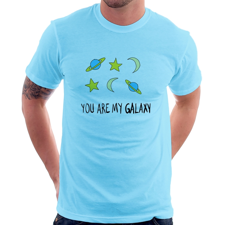 Camiseta You Are My Galaxy - Azul Bebê
