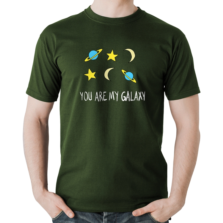 Camiseta Algodão You Are My Galaxy - Musgo