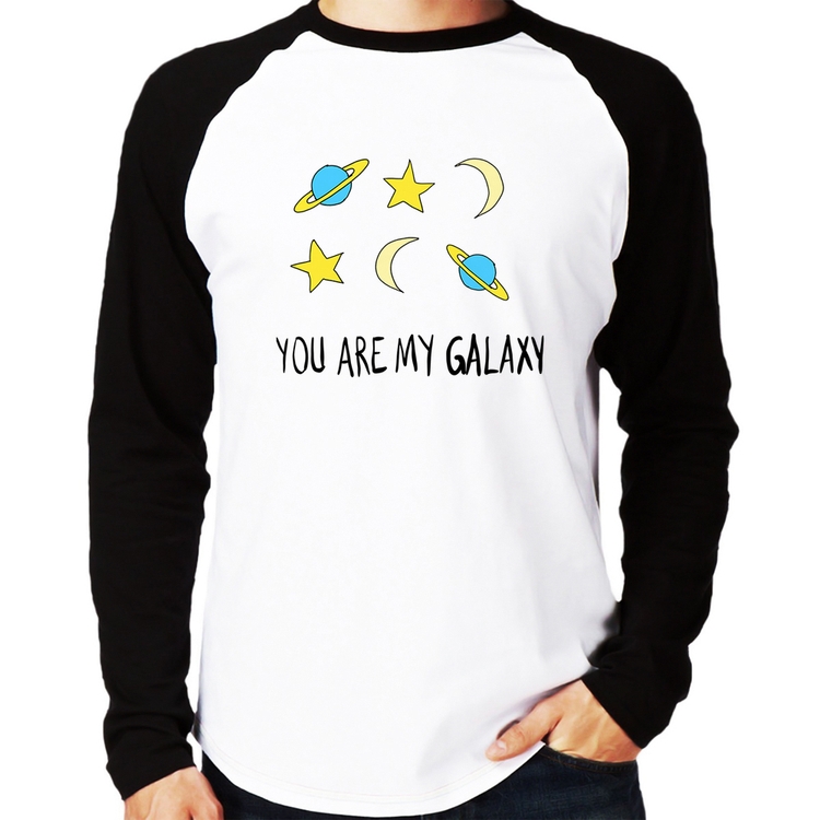 Camiseta Raglan You Are My Galaxy Manga Longa