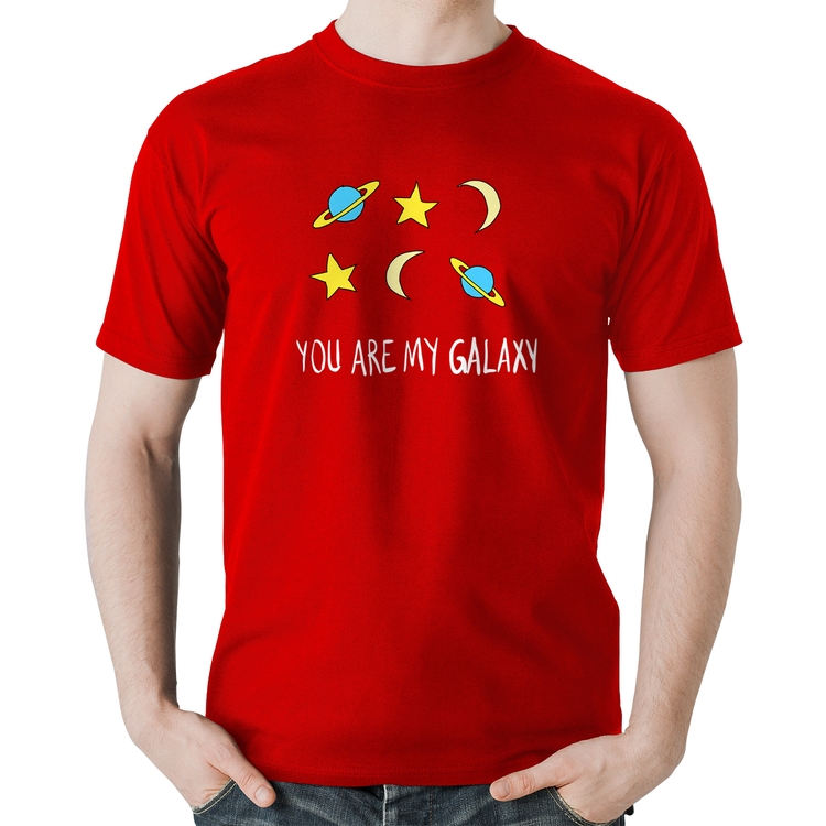Camiseta Algodão You Are My Galaxy - Vermelha
